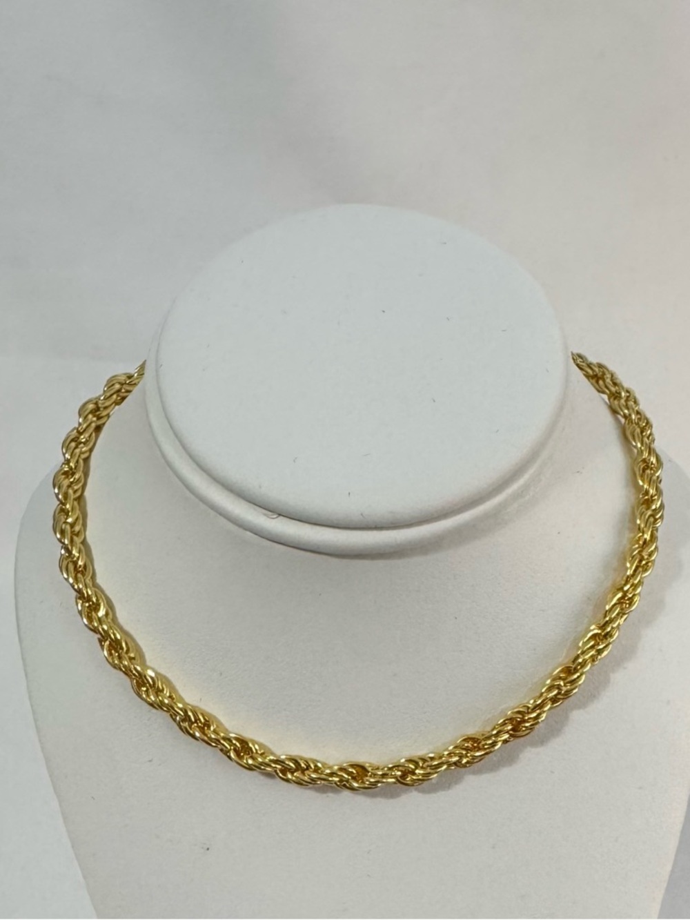 14KGP Rope Chain Necklace Gold Tone Classic 22.5” San Tropez Collezioni - Picture 9 of 9